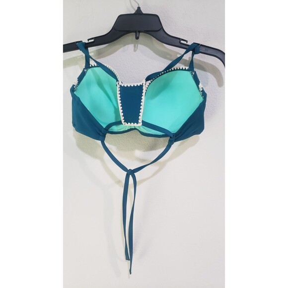 Shade & Shore Womens Green Lined Underwire Bikini Swim Top Size 34DD - Picture 2 of 6
